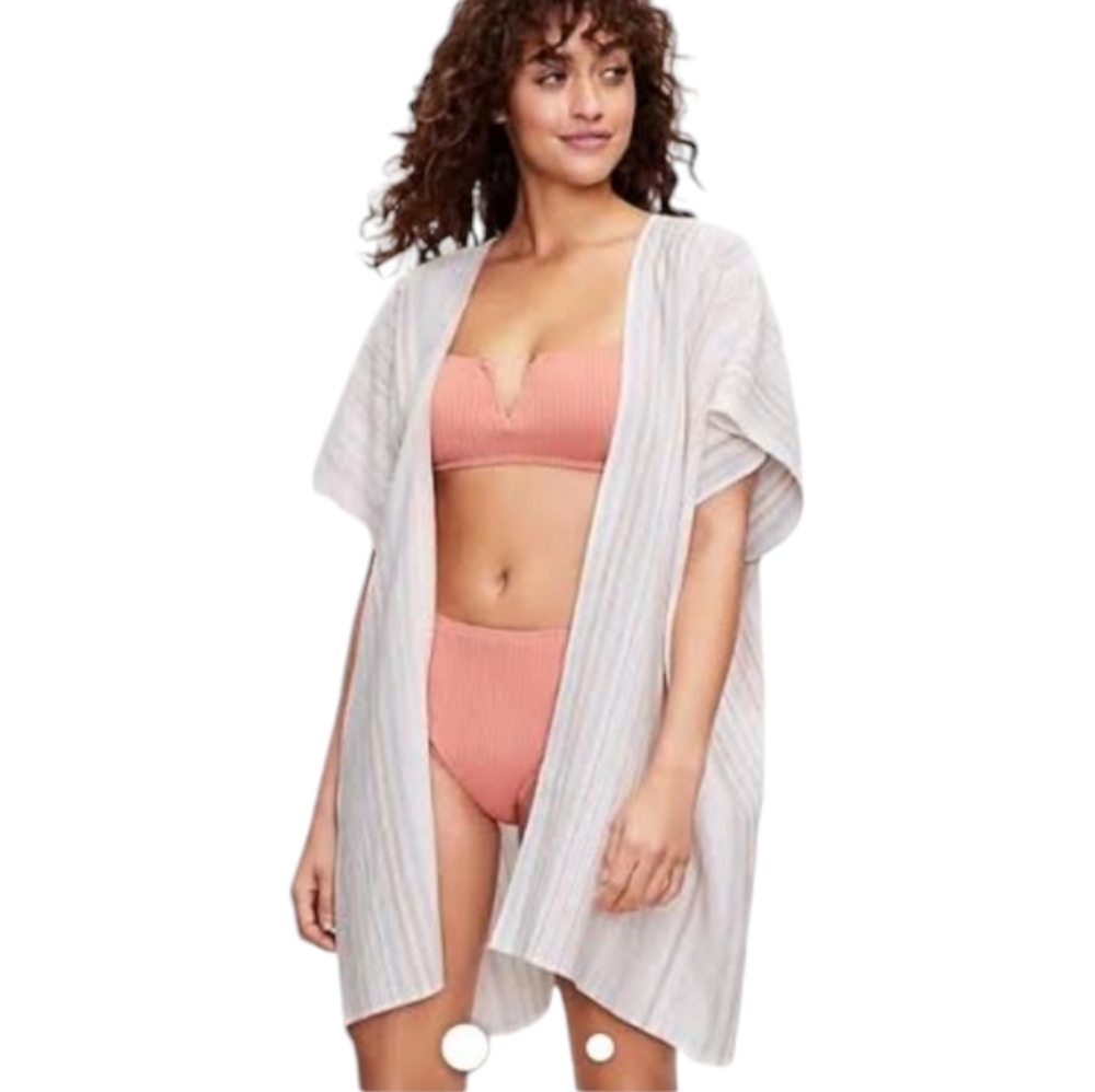 LOFT Striped Kimono Size XS Whisper White Women’s